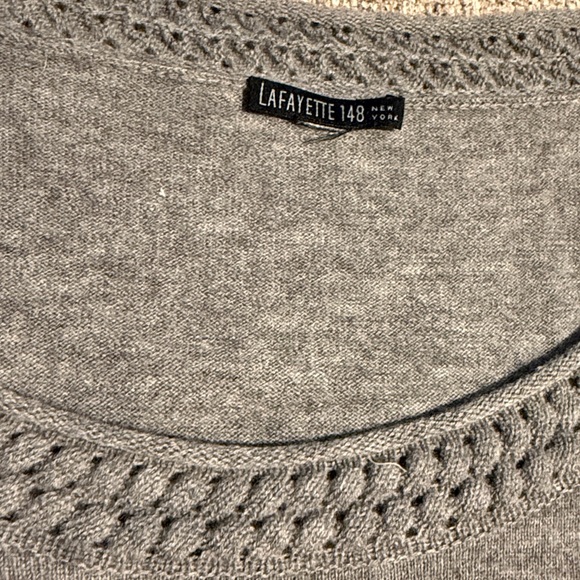 Lafayette 148 Women's Gray Heather Merino Wool Sweater Size Large - Picture 3 of 6